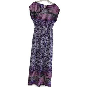 Mimi Chica Women's Shades of Purple Printed Maxi Dress Size Small